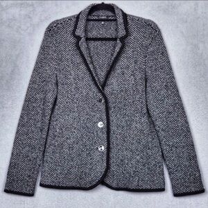 Talbots Black and White Blazer Classic Notched Lapels